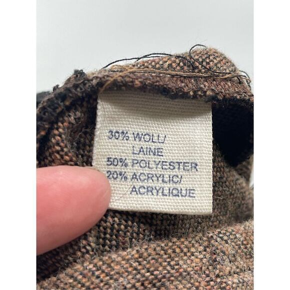 Lilibleu Women's Tweed Flannel Wool Flat Front Flared Pants Brown Size 8 NWT - Picture 4 of 13